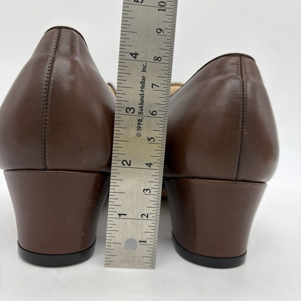 Vtg FSP Shoes Musebeck Womens 9 E/C Oxford Pumps Comfort Flex Brown Leather USA - Picture 5 of 13